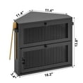 thumbnail image 4 of BGTREND Double Layer Bamboo Bread Box for Kitchen Countertop, Spacious Wooden Corner Bread Storage Container, Under Cabinet Organizer (Black, Medium), 4 of 7