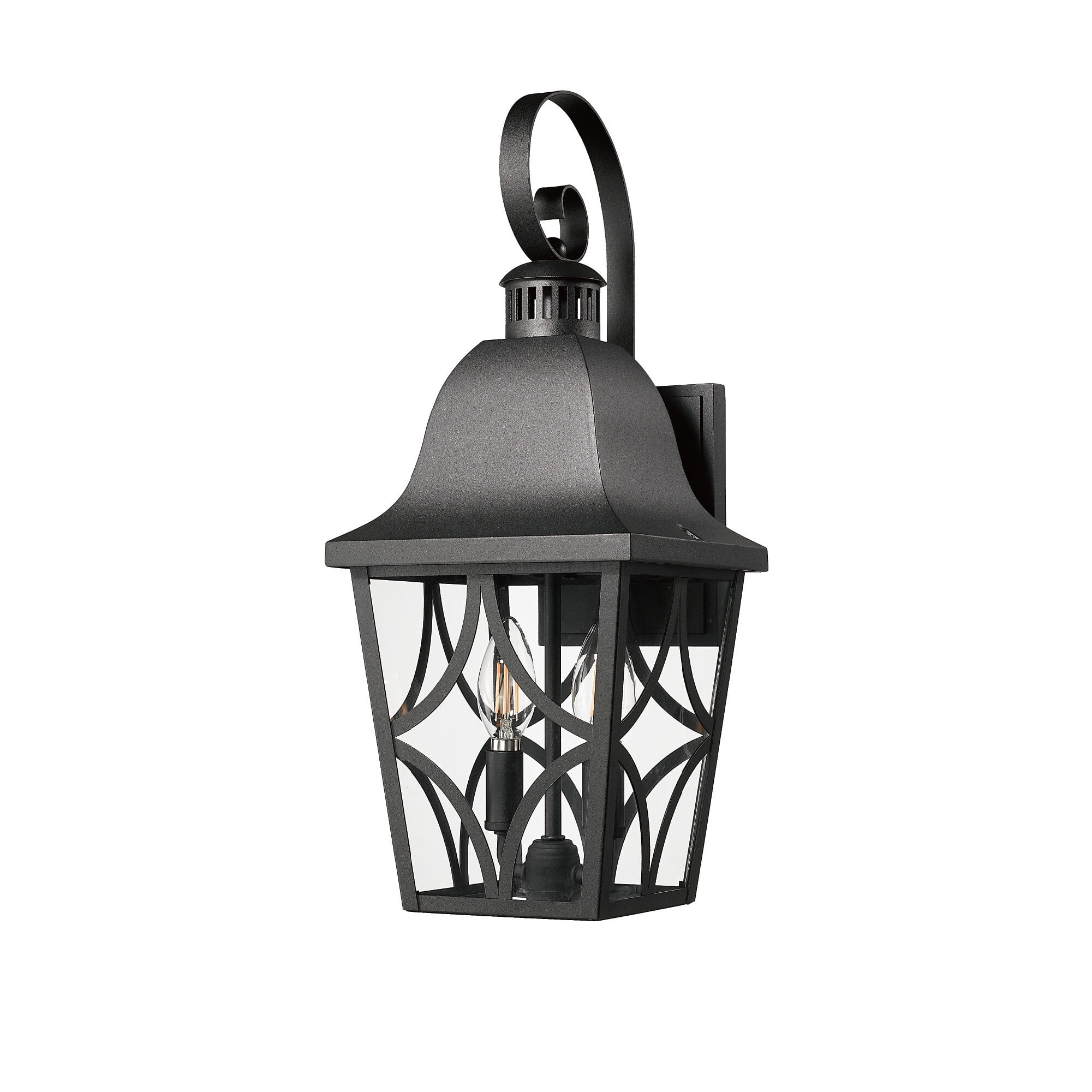 Outdoor Wall Light Fixtures, Waterproof Exterior Wall Sconce Porch Lights, Matte Black Outdoor Wall Lantern with Clear Glass, Outside Wall Mount Lighting for House, Garage, Front Door (2 pack)