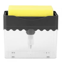 BIMZUC Kitchen Automatic Detergent Dispenser with Cleaning Sponge - Press-Type Dish Soap Dispenser Container for Sink Organization