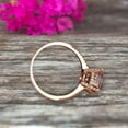thumbnail image 4 of Cushion Cut 1.50 Carat Morganite Engagement Ring Rose Gold 10k Basket Design Claw Prong Art Deco, 4 of 5