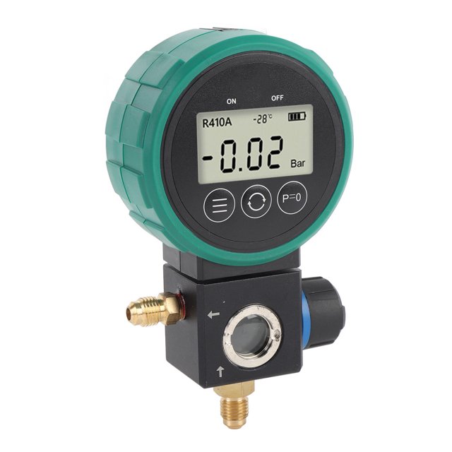 Digital Vacuum Gauge, Overpressure Reminder Low Pressure Gauge Ball Valve Design for Air Conditioning
