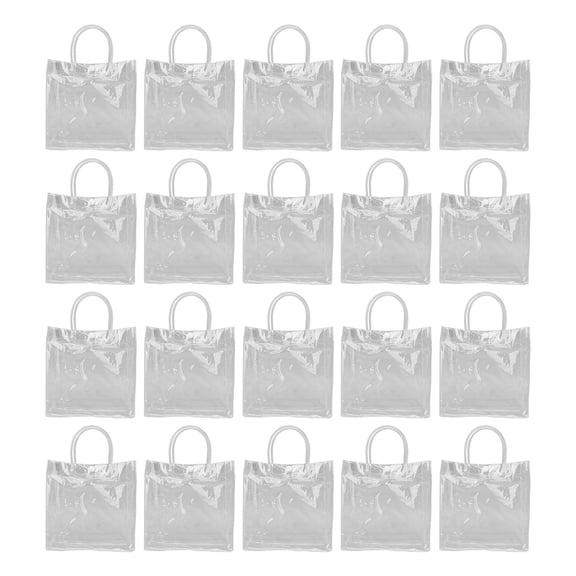 Transparent Gift Bags, 20pcs Large Capacity Simple Multifunctional PVC Goodie Wrap Bags for Flower Candy Shopping Wedding Birthday Christmas Party Favor