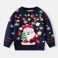 thumbnail image 6 of Toddler Boys Christmas Holiday Knit Pullover Sweater, Festive Reindeer Santa Gingerbread Graphic Crewneck Top 3-4 Years, 6 of 9