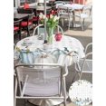 thumbnail image 4 of Outdoor Tablecloth with Umbrella Hole and Zipper, Thanksgiving Round Table Cloth 60 Inch Waterproof Tablecloth, Fall Blue White Pumpkin Leaves Floral Plaid Picnic Table Cover for Patio Camping, 4 of 7
