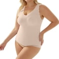 thumbnail image 2 of MVRLSH Womens Tank Tops Loose Fit Casual Special Pocket Design Post Surgery Breast Accessory Compatible Built In Bra Tank Top Tops Beige Size XL, 2 of 7