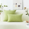 thumbnail image 2 of Corduroy Pillow Covers Striped Decorative Throw Pillow Covers Cushion Case with Hidden Zipper for Home Couch/Bedroom Decor, Soft Cozy Solid Rectangular, 2 Pieces (22"x22", Green), 2 of 8