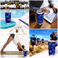 thumbnail image 7 of 11oz Double-Wall Vacuum Insulated Stainless Steel Tumbler with Straws Sports Mugs BPA-Free Deep Indigo Snowflakes, 7 of 7