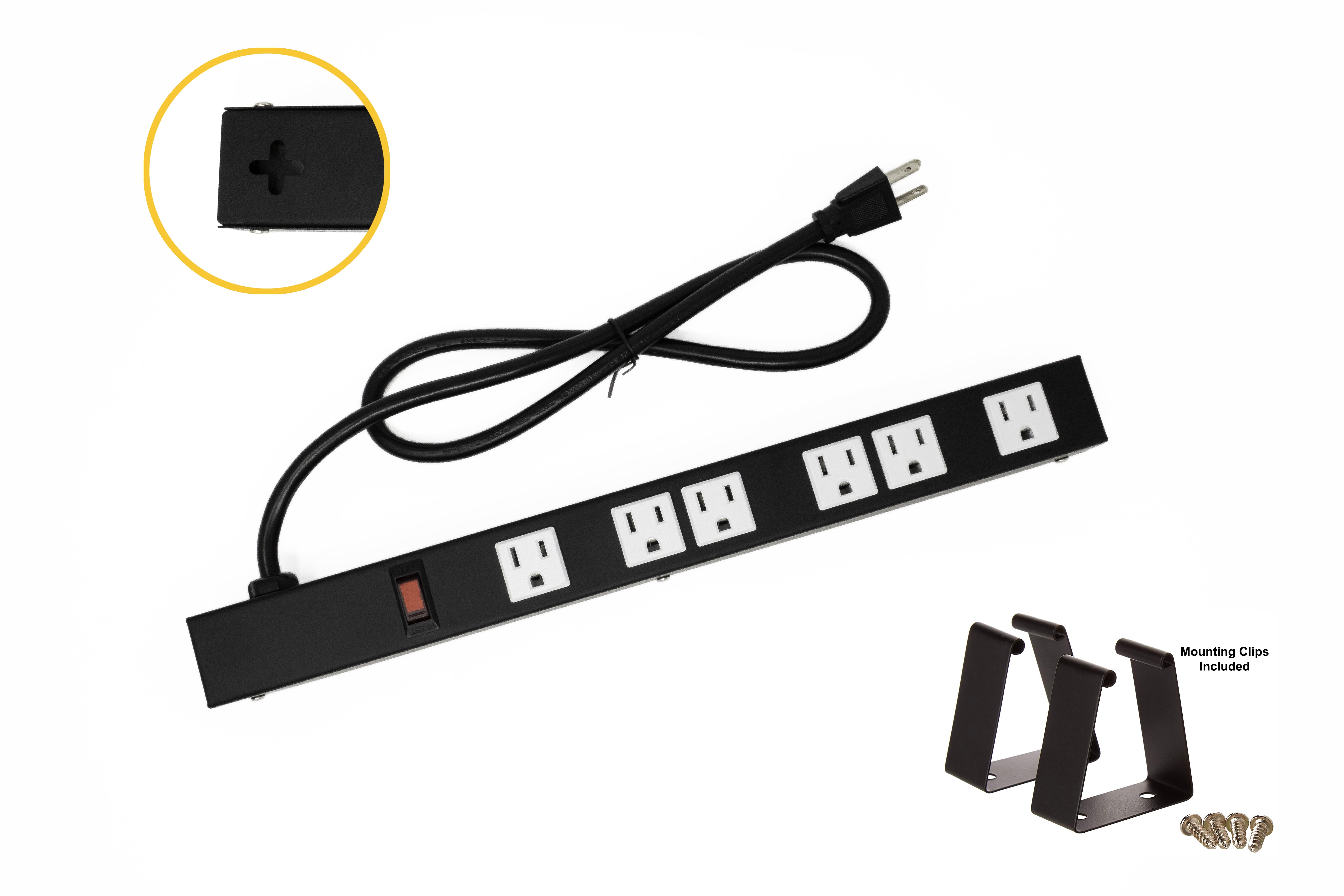 Opentron OT016063 Metal Surge Protector Power Strip Extension Cord 16