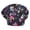 Black Floral, variant on Toptie Cotton Bleach Friendly Banded Adjustable Skull Cap Sweatband Bouffant Hat-Blue