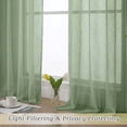 thumbnail image 3 of MKHILL Sage Green Crushed Sheer Curtains 63 inch Length 2 Panels Set, Light Filtering Voile Drapes for Living Room Bedroom, Rod Pocket Semi Sheer Window Panels, Each 42" W x 63" L, 3 of 12