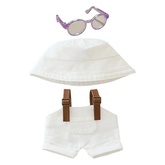 RUIG Handmade Doll Clothes for 5.9-6.7 Inch Dolls,Premium Overalls Outfit with Hat & Glasses,Cute Ropa para 17cm Dolls,Fashion Dress-Up Playset,Perfect for Blythe,Obitsu& DIY Doll Enthusiasts
