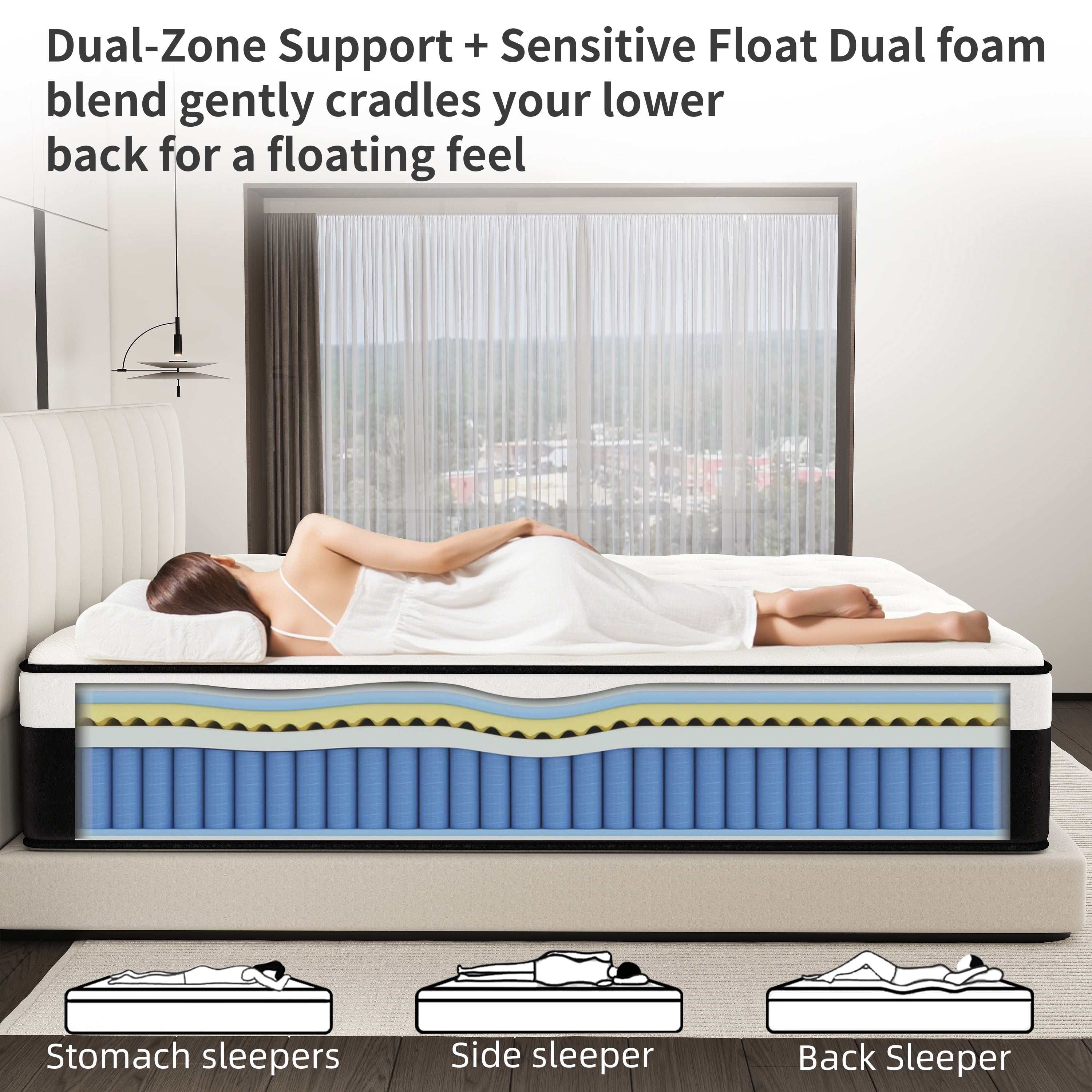 DalisTairy 14 inch Hybrid Mattress in a Box, Gel Memory Foam and Pocket Spring ,Queen Mattress