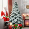 thumbnail image 4 of Costway 7.5 ft Snow Flocked Artificial Christmas Tree Hinged Alaskan Pine Tree Holiday, 4 of 10