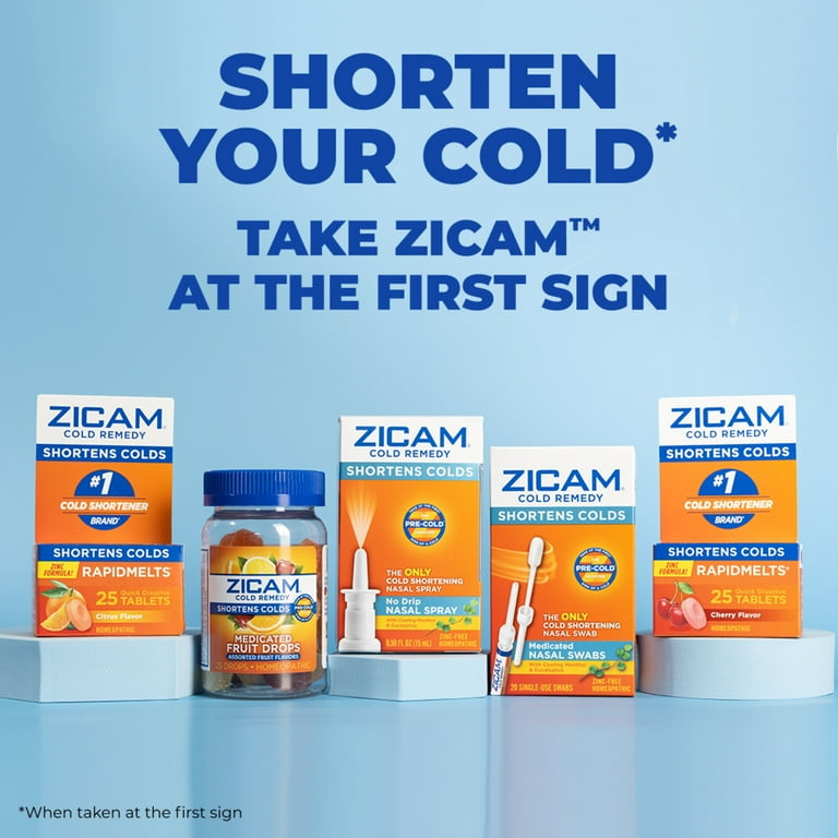 Zicam Cold Remedy Zinc Rapidmelts, Cherry Flavor, Homeopathic Cold