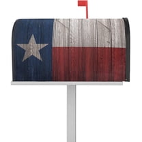 Mailbox Cover Magnetic Mailbox Wraps, Vintage Wood Texas Flag Mailbox Covers Large Size 21x25.5 Inch Mail Wrap Post Letter Box Decoration for Outdoor Gardern Yard