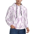 thumbnail image 2 of Sikiie Lavender Flowers Men's Hoodie, Essentials Hoodie, Sweatshirt, Pullover Hooded Sweatshirt for Men-Medium, 2 of 7