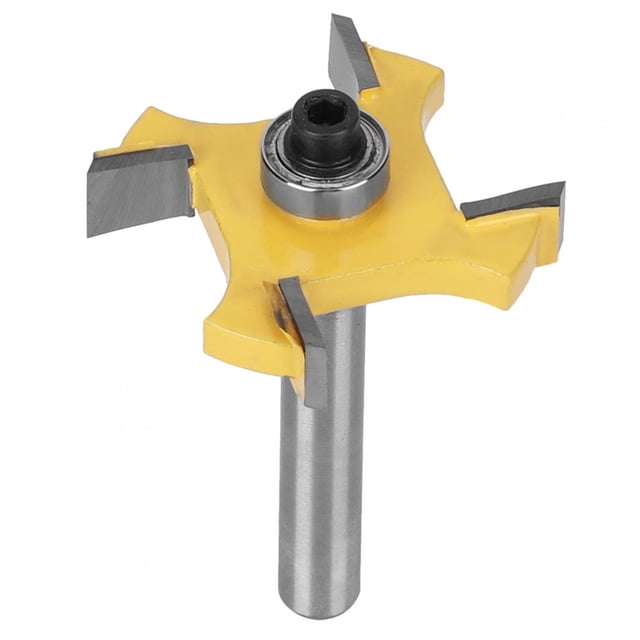Cemented Carbide, Anti-Reverse High Reliability Router Bit Set, Router Bit Set 1/4 Shank, Milling For Woodworking 4-Blade T Slot Router Bit 6x1/4