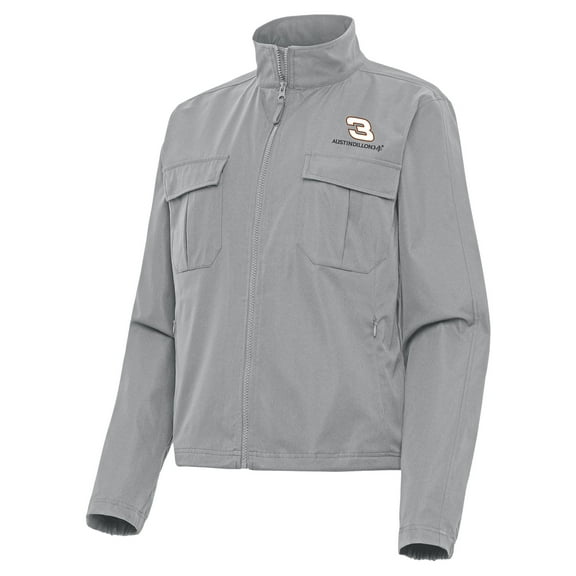 Women's Antigua  Gray Austin Dillon Even Par Full-Zip Jacket