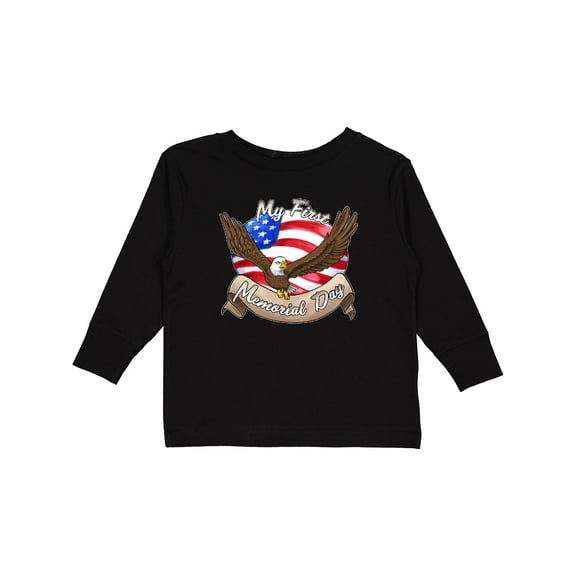Inktastic My First Memorial Day- Bald Eagle Boys or Girls Long Sleeve Toddler T-Shirt