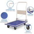 thumbnail image 4 of Eastvita Chariot Pousse-Pousse Pliable Robuste avec Roues Pivotantes à 360 Degrés Capacité de Charge de 286 Lb pour le Chargement et le Rangement (Bleu), 4 of 5