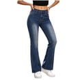 thumbnail image 4 of Zulora Women's High Waisted Bootcut Jeans Denim Pants with Zipper Button Pockets Stretchy Slim Fit Casual Outdoor Trousers for Women, 4 of 9