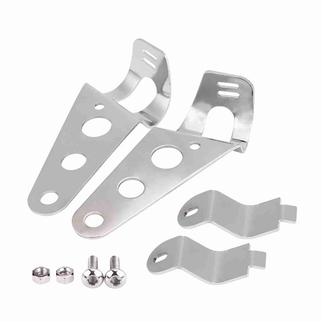 2 soportes para faros de motocicleta, horquilla de carreras, 28 mm-34 mm, aptos para Honda Kawasaki (plateados)