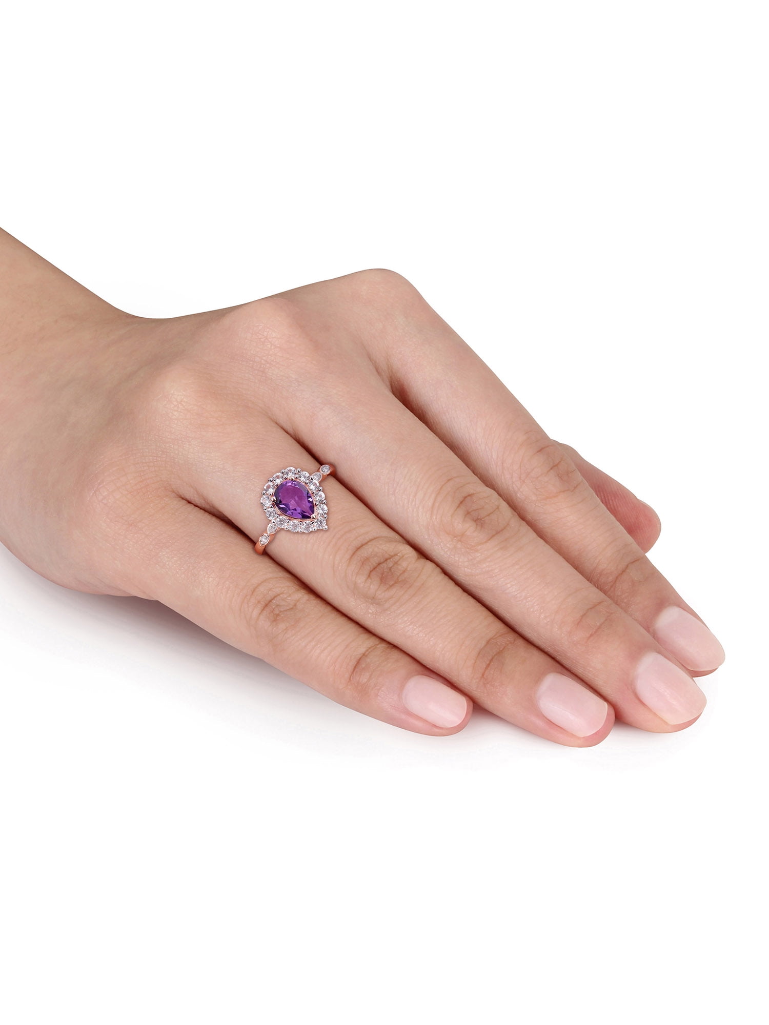 Everly Women's Created Sapphire and Created Amethyst 10k Rose Gold Ring