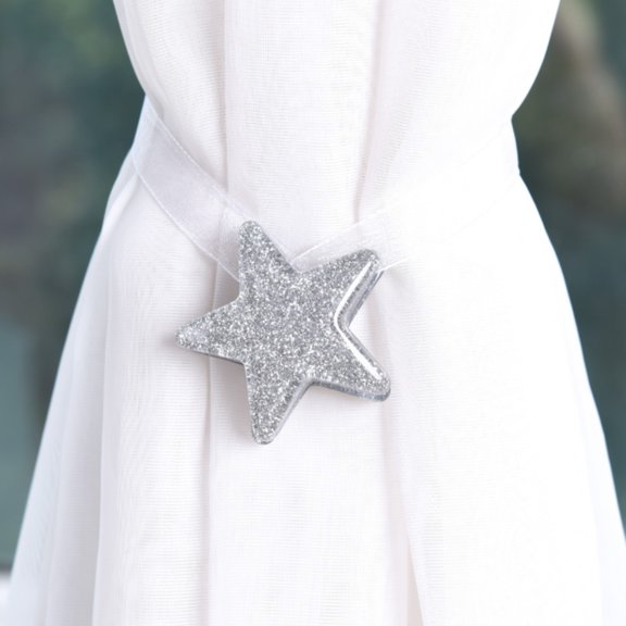 One Pair Star Curtain Buckle Silk Holder Tiebacks Shining Curtain Buckle Hooks Easy To Use