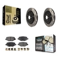 thumbnail image 1 of Transit Auto Rear Coated Drilled Slotted Disc Brake Rotors and Ceramic Pads Kit for Car Ford Explorer Flex Taurus Police Interceptor Sedan Lincoln MKT MKS Special Service KDT-100465, 1 of 11