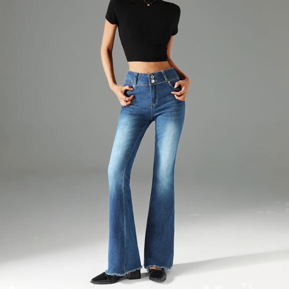 Colacoor Women's Straight Leg Jeans - High Waist, High-Rise Comfort with Soft Stretch Fabric, Classic Trouser Cut for Versatile Styling
