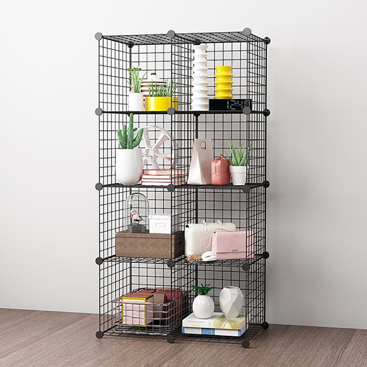 12-Cube Bookshelf Wire Cube Storage Organizer Storage Shelf cheapest Storage Bins Modular