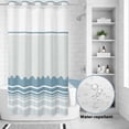 thumbnail image 2 of No Hook Shower Curtain, Blue Striped Shower Curtains for Bathroom with See Through Top Window, Abstract Modern Geometric Stripes Waterproof & Washable Bath Curtain Narrow 54"x78", 2 of 9