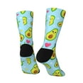 thumbnail image 5 of Uemuo Cartoon Avocado Pattern Women's Crew Socks, Soft Durable Breathable Moisture-Wicking with Odor Control Cotton socks, 5 of 9
