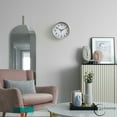 thumbnail image 3 of Clockswise 8-in Round Quartz Wall Clock Non-Ticking Battery Operated with Silent Sweep Movement, Aluminum Silver Frame, Perfect for Home Kitchen Office Living Room Study Hallway Classroom, White Face, 3 of 7