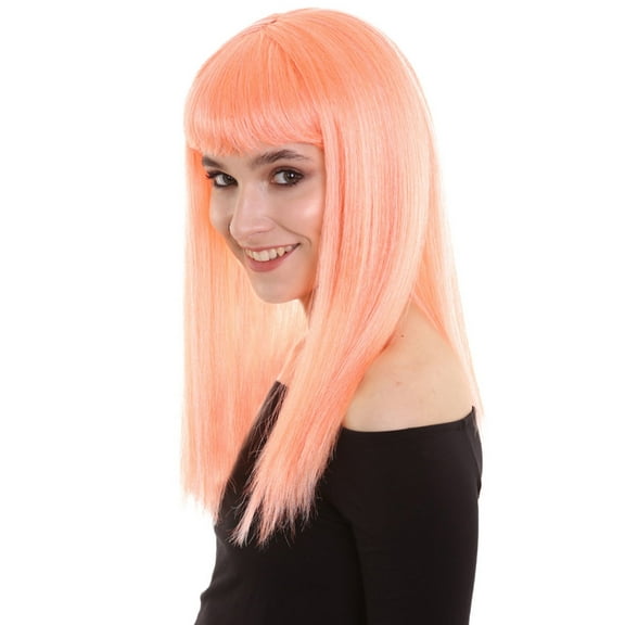 Dreamcicle | Women's Floresent Pink Color Straight Shoulder Length Trendy Dreamcicle Wig