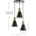 thumbnail image 3 of JONATHAN Y Apollo 15" 3-Light Metal Cluster LED Pendant, Black/Brass Gold, 3 of 9