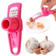 thumbnail image 2 of Garlic Press Slicer, Handheld Garlic Mincer, Stainless Steel Pressing Garlic Slicer, Garlic Grater Shredder, Manual Garlic Chopper Masher, Multifunctional Kitchen Tool Slicer, Pink, 2 of 5