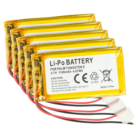 5-Pack of Batteries for Palm Tungsten E, T5, TX, PDA 1200mAh - UP383562A US383562A A6