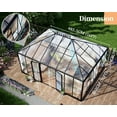 thumbnail image 5 of Jocisland 16x12x9.5 ft Polycarbonate Walk-in Greenhouse - 6 ft Wall Height Outdoor Aluminum Greenhouses with 2 Vent Windows, for Backyard Garden, 5 of 7