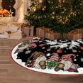 thumbnail image 2 of Christmas Tree Skirt 36 Inches, Gnomes with Holly Berry Pencil Tree Skirt, Winter Xmas Tree Mat Decorations for Home Party Holiday Decorations, 2 of 6