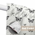 thumbnail image 4 of Black Spring Butterfly Swag Valances for Windows, Kitchen Curtains 36 Inch Length 2 Panels Set, Bow Knot Short Curtains for Small Windows Rod Pocket Cafe Curtains Drapes 28"x36", 4 of 8