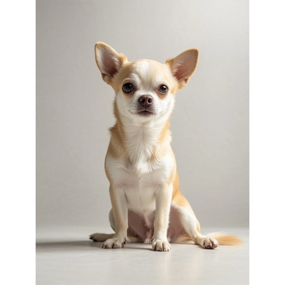 Cream Chihuahua Diamond Art 5D Diamond Painting DIY Kits Full Round Drill Beads by Number Stitch Handmade Arts and Crafts for Living Room Bedroom Home Wall Decor 12x16 inch / 30x40cm