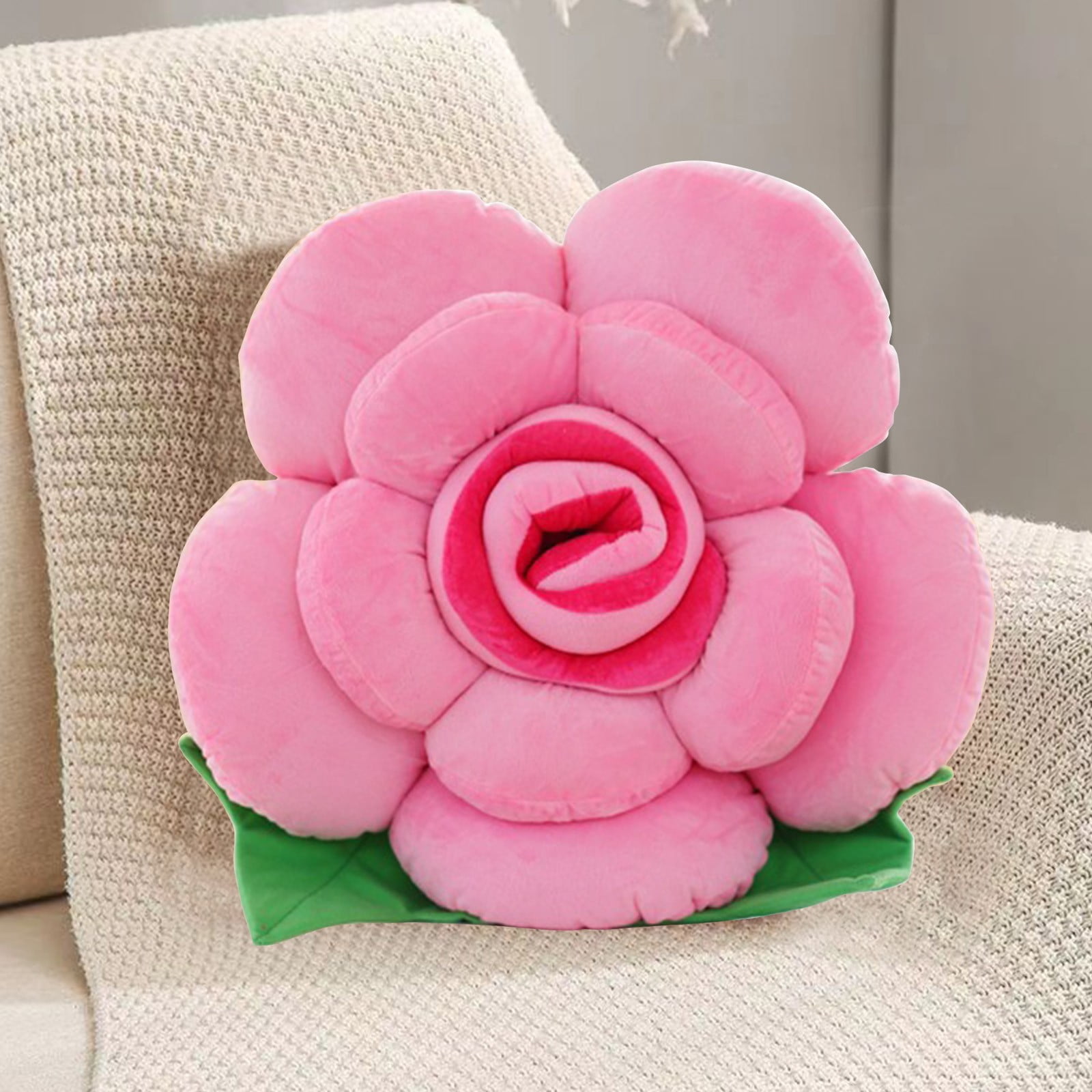 Matoen Flower Pillow, Rose Flower Shaped Throw Pillow