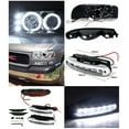 thumbnail image 2 of Spec-D Tuning Chrome Halo LED Projector Headlights Bumper Lights Fog Lamps Compatible with 1999-2006 GMC Yukon Xl Slt Left + Right Pair Headlamps Assembly, 2 of 2