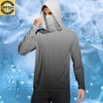 thumbnail image 2 of Dagegui UPF 50+ Outdoor Hoodie for Men Long Sleeve Sun Shirts Rash Guard UV Protection Travel T-Shirt Cooling Breathable Hiking Tops with Face Mask Gray M, 2 of 7