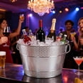 thumbnail image 4 of 1PC Beverage Tub Large Ice Bucket for Parties, Thick Metal Galvanized Tub Drink Buckets, Beverage Bucket with Handles, Drink Bucket for Indoor & Outdoor Party (Sliver), 4 of 7