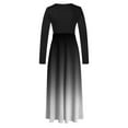 thumbnail image 5 of HAPIMO Women's Maxi A Line Dress Solid Fall Dresses Empire Waist Elegant Holiday Boho Long Sleeve Round Neck Vintage Black XXL, 5 of 5