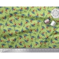 thumbnail image 3 of Soimoi Poly Georgette Fabric Text,Rugby Ball & Bird Cartoon Printed Craft Fabric by The Yard 42 Inch Wide, 3 of 3