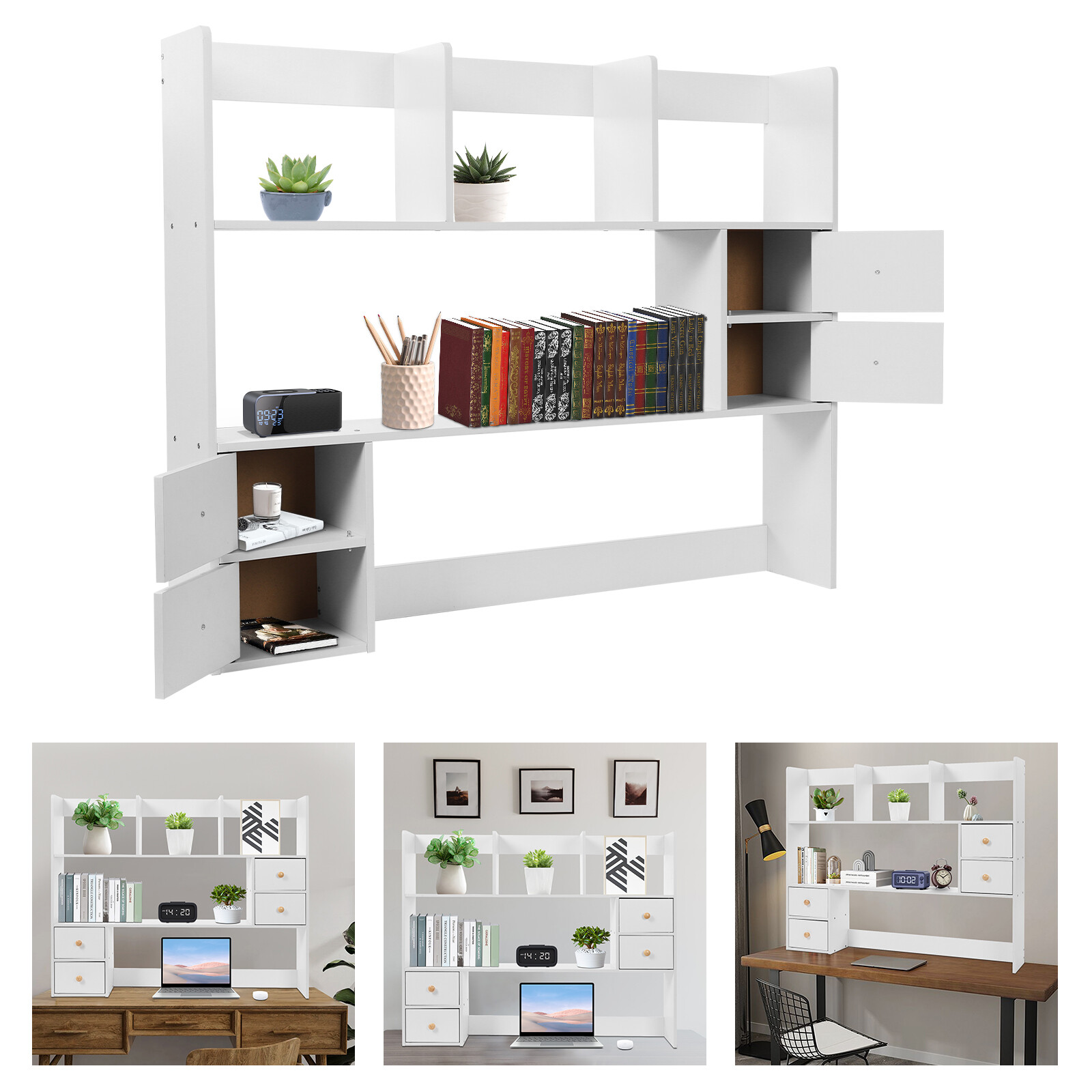 3 Tiers 100cm Office Desktop Organizer Stand Storage Rack Tabletop Display Rack