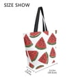 thumbnail image 4 of Open Top Canvas Tote Bag with Zipper Reusable Shopping Bag 13.5x15" Roomy Carryall Watermelon Slice Pattern, 4 of 9